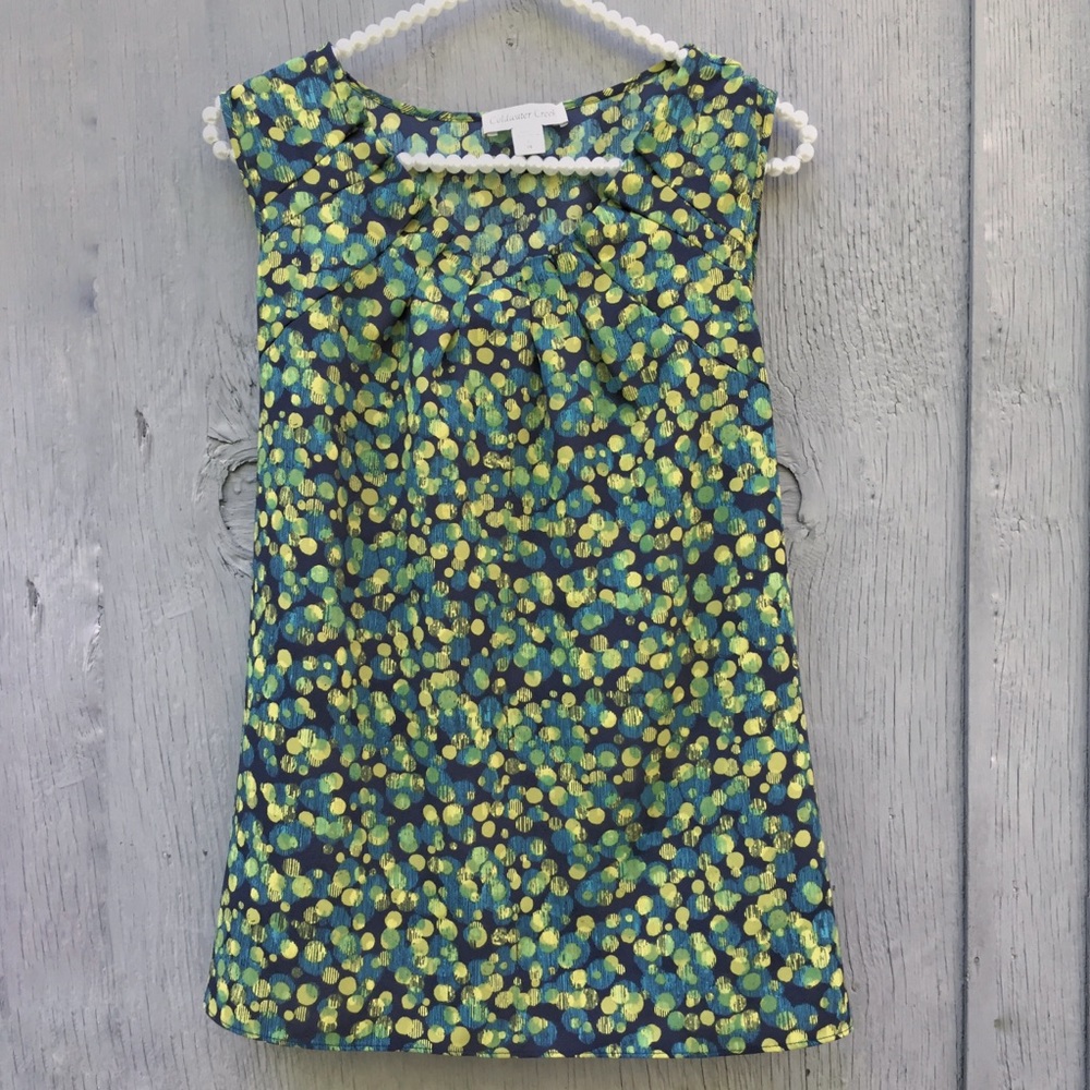 Abstract Print Sleeveless Crepe Top